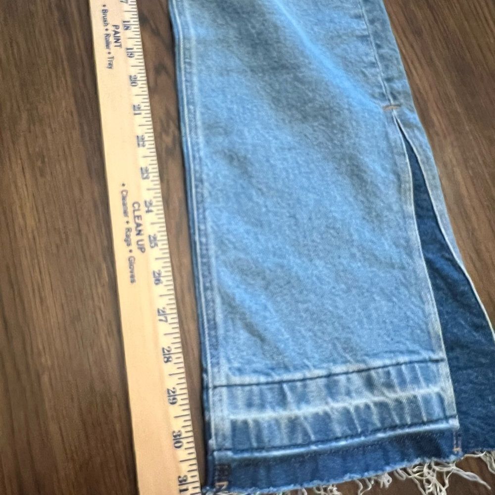 NWT American Eagle stretch raw hem women’s festival wide leg jeans. Size 12 Reg - Picture 11 of 14